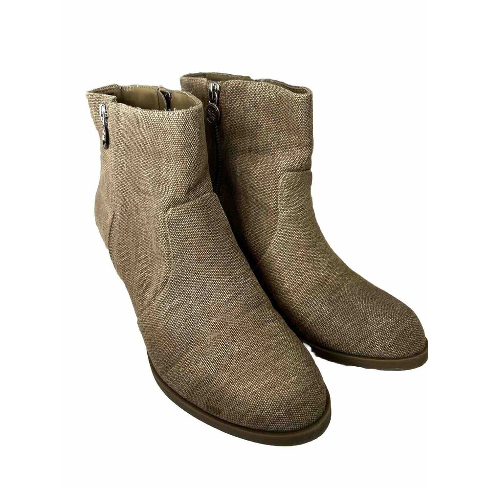 Simply Vera Vera Wang Canvas Ankle Booties Rex‎ Tan Size 8